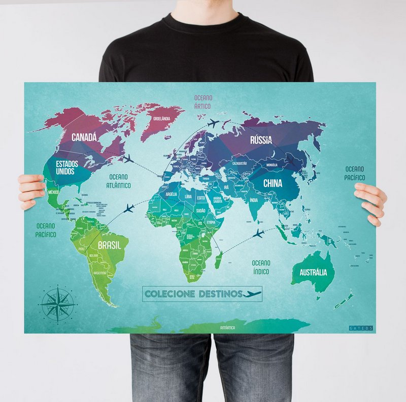 Mapa do mundo - Colecione Destinos - Gate05