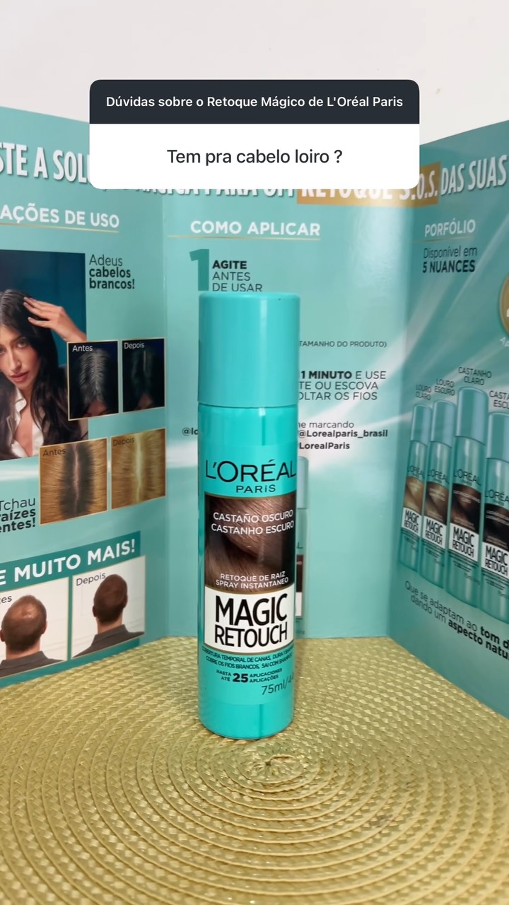 São 5 nuances disponíveis do Retoque Mágico de L’Oréal Paris: Preto, Castanho Escuro, Castanho Claro, Louro Escuro e Louro Claro. Cada uma pensada pra se adaptar bem ao fio e dar um resultado natural.

Usei o tom Castanho Escuro.

Manda sua pergunta aqui embaixo que respondo no próximo vídeo! 👇

#Recebido #RetoqueMagico #CabeloLorealParis @lorealparis